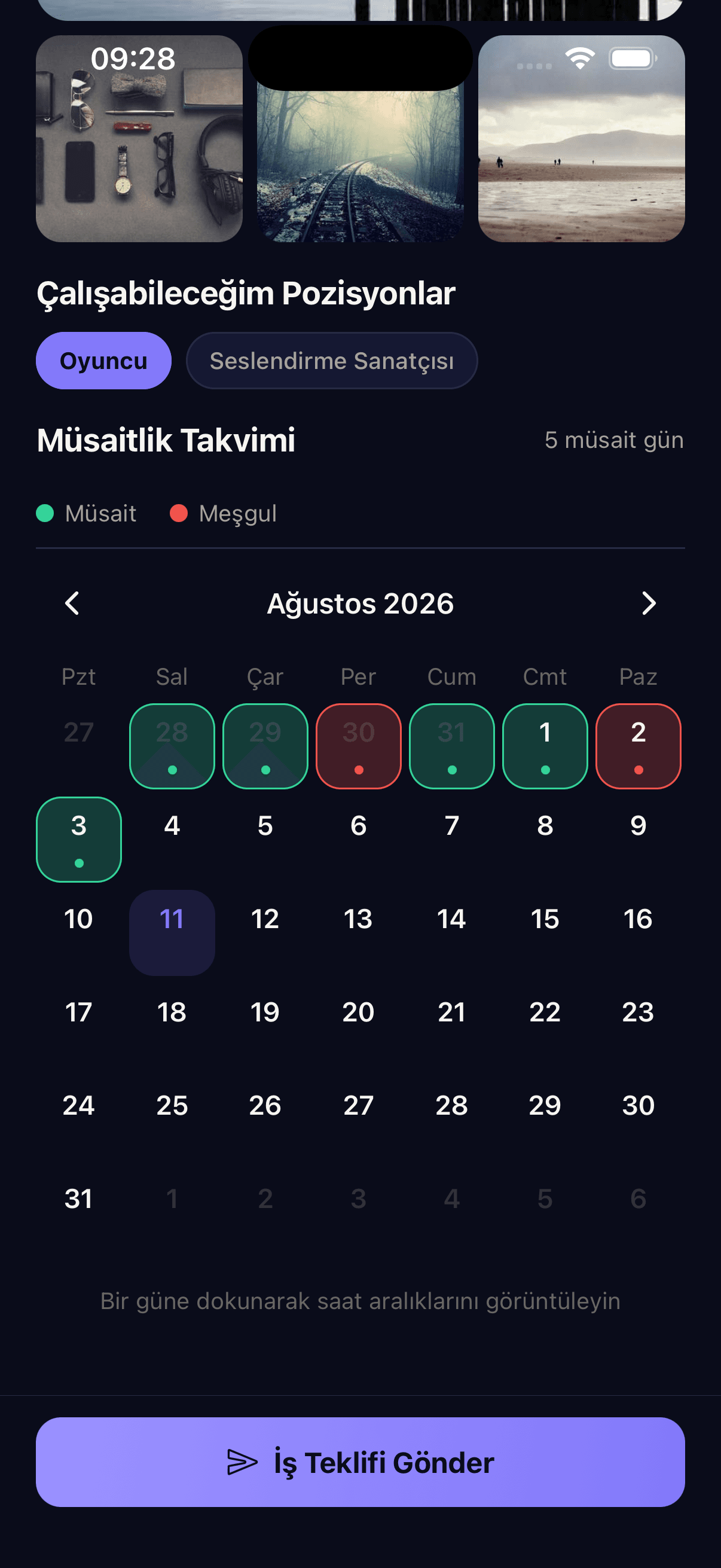 OnSet uygulama ekranı